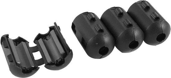 Riisoyu 40 stuks ferrietkernen voor kabels, ferrite ring core vouwferriet opsteekbare ferrietring, vouwferrietkern, kabelklem voor kabel RFI, EMI 3/5/ 7/9 mm binnendiameter, zwart