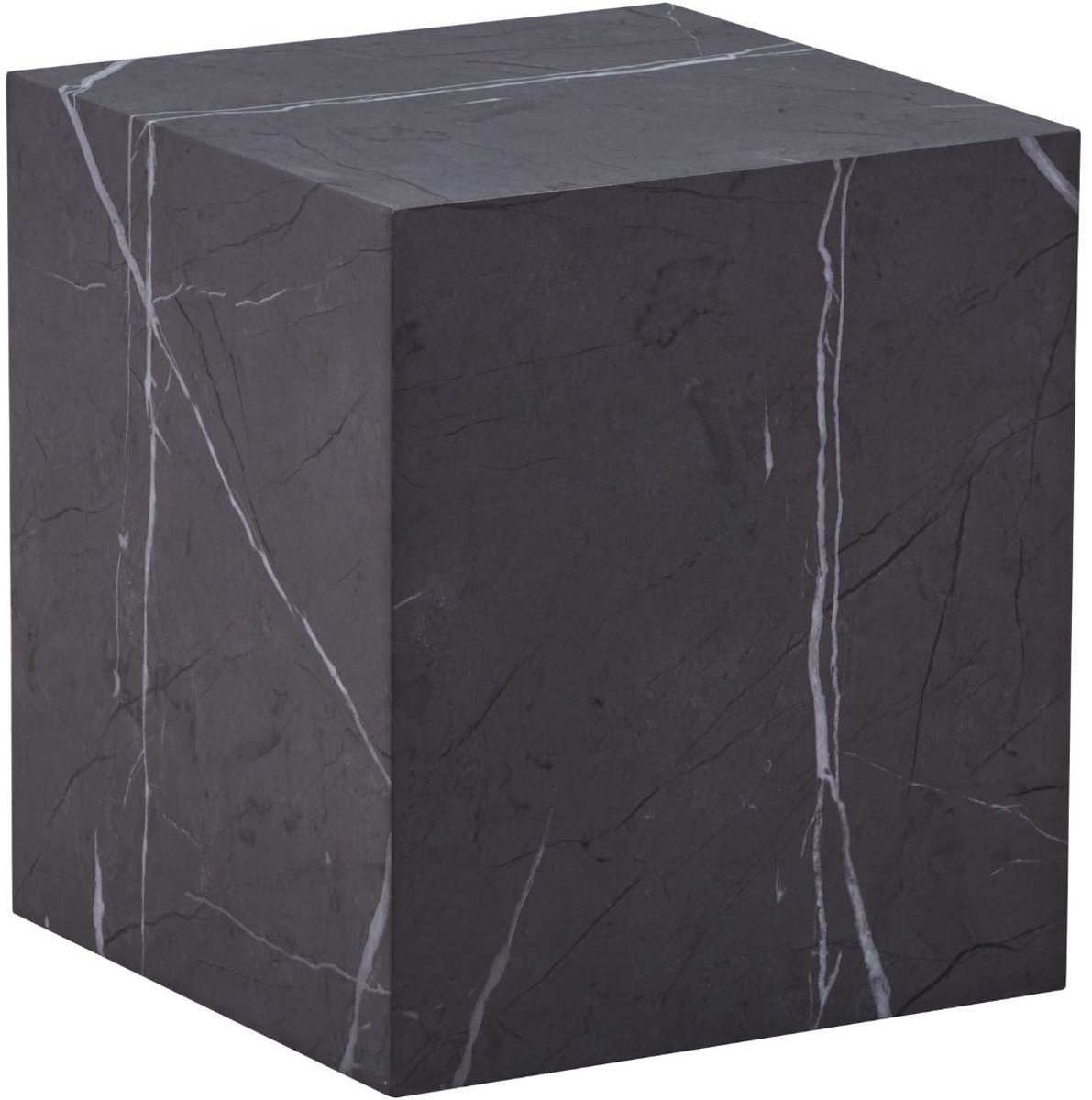 Floraya - Bijzettafel Cuboid - Marmerlook - Grijs - 55x55x40 cm