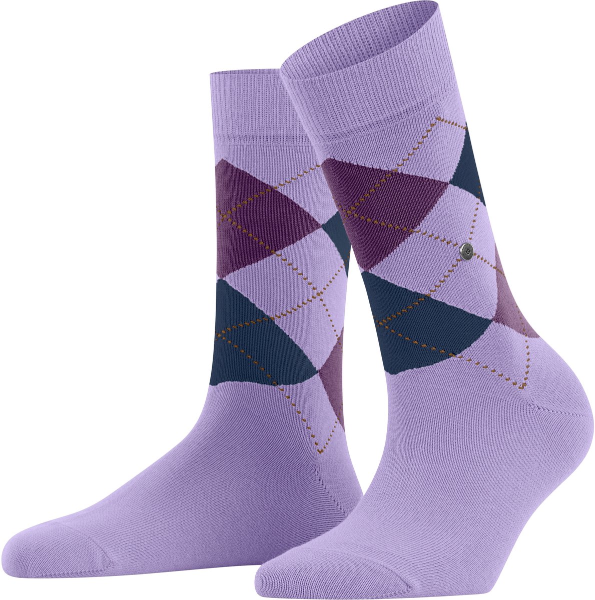 Burlington Queen gedessineerd katoen sokken dames blauw - maat 36-41