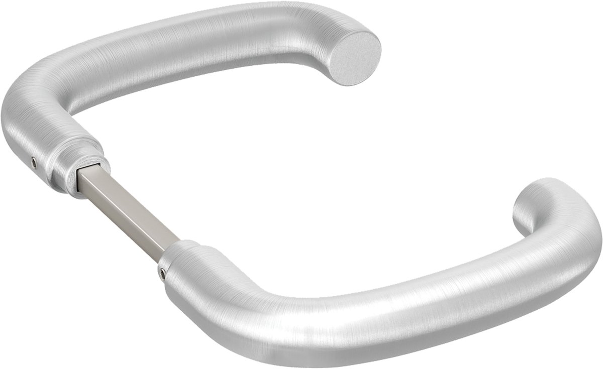 Axa Deurkruk Model C - Met Universele Krukstift - Gemaakt Van Aluminium - Kleur Aluminium F1 - Inclusief Montagemateriaal - Gewicht 384 Gram - Geleverd Per Stuk In Blisterverpakking