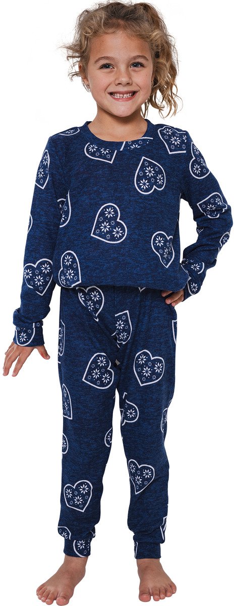 Rebelle Pyjama - Aspen Ski - Soft Touch Fleece - Hartjes - Blauw