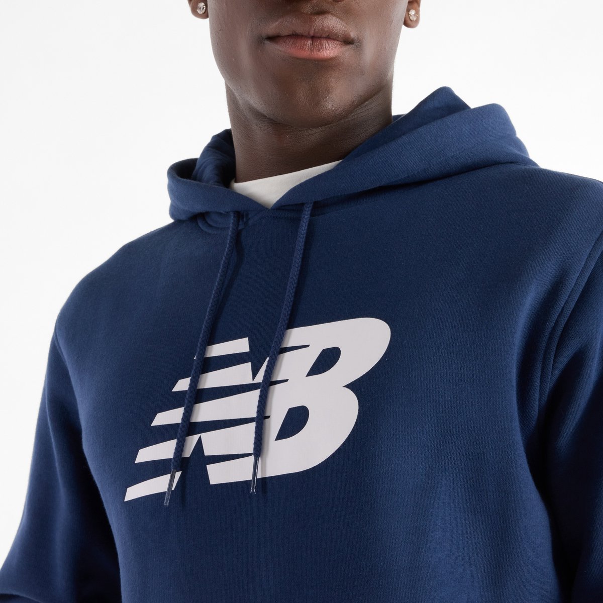 New Balance Sport Core Brushed Hoodie Heren Trui Blauw