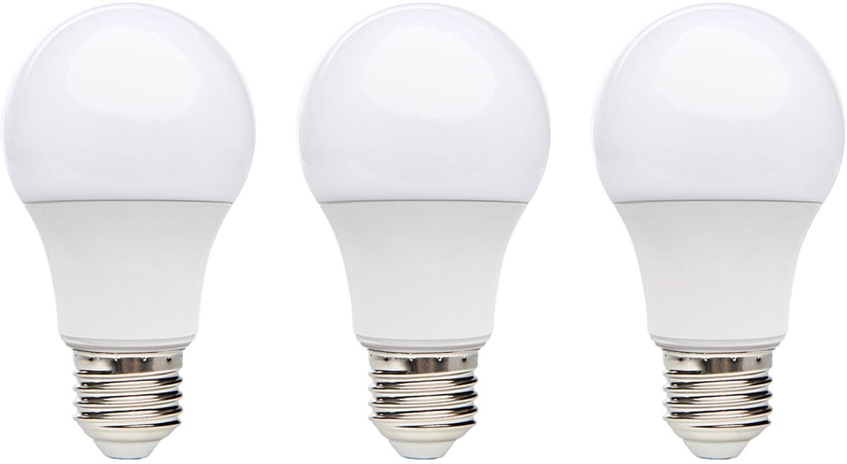 Kobi LED Lamp E27 10.5W - 1055lm - 6500K Koud Daglicht - 230V - Standaardvorm - Voor Spiegelkast, Studio of Garage - 3 stuks