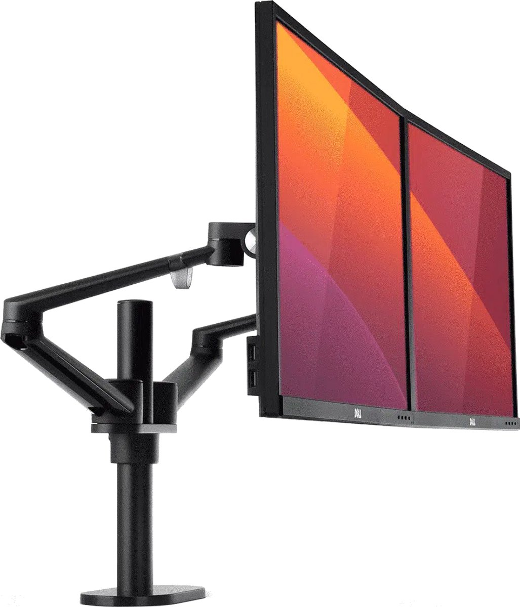 Alberenz® Dubbele Monitor Arm Zwart - Dubbele Monitorbeugel - Monitorarm 2 schermen - Monitor beugel - Ergonomisch ontwerp