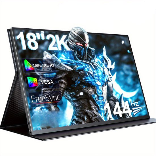Gaming Monitor – Portable Monitor – Draagbare Monitor – 2K Monitor – QHD Beeldscherm – 18 Inch – 144Hz Refresh Rate – USB-C Aansluiting