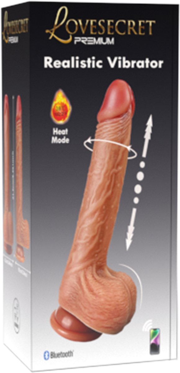 Lovesecret Premium – LS04 – Realistische Vibrator met Grote Ballen – App-Controlled & Verwarmd – beige