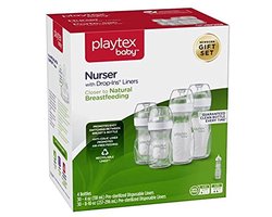 Playtex Baby Nurser Baby Bottle with Drop-Ins Disposable Liners, Closer to Breastfeeding, Gift Set