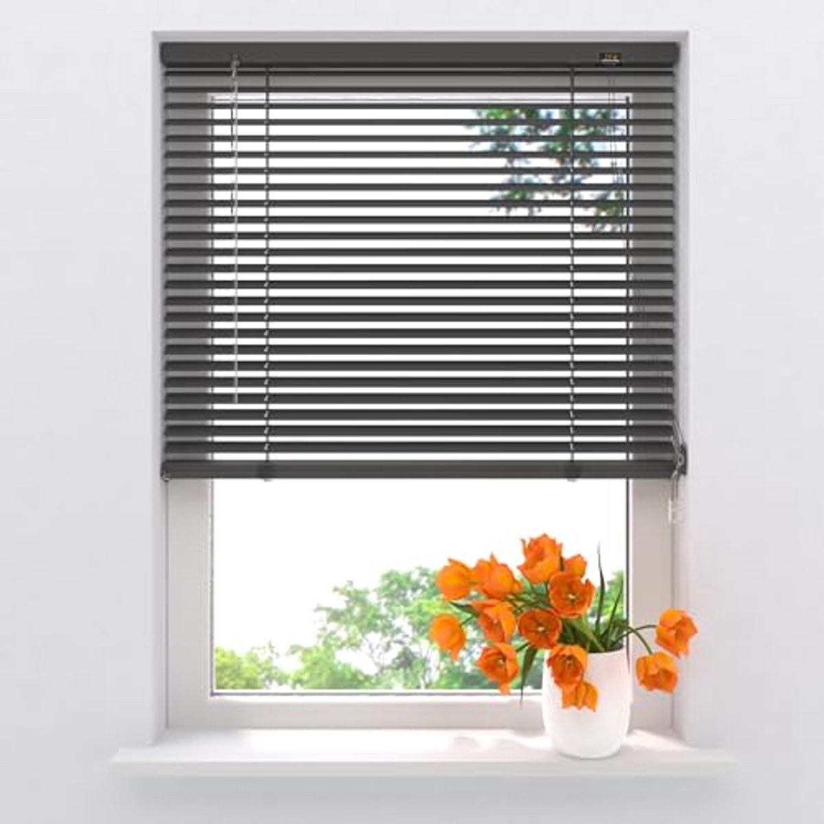 Aluminium Rolgordijn 40 x 130 cm - Antraciet, 25 mm Lamellen - Binnen Rolgordijn voor Rame