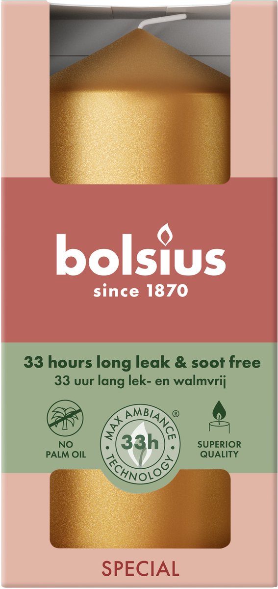 Bolsius Stompkaars - 120x58mm - Metallic Golden Orange