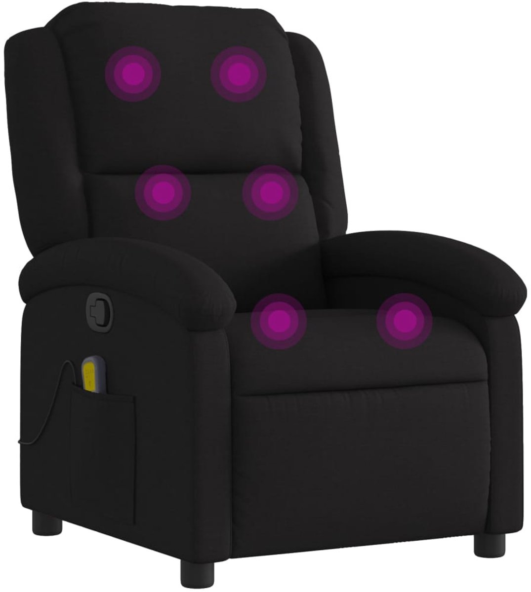 vidaXL Massagestoel - met - zwarte - stof