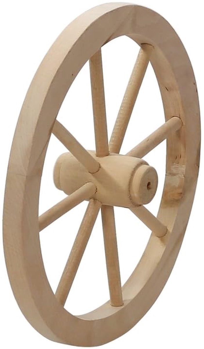 Houten Decoratieve Wagon Wiel - Diameter 30 cm van Merkloos	 — afbeelding 2