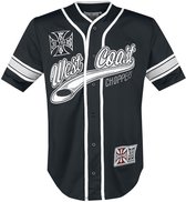 West Coast Choppers 30 Years Anniversary Limited Baseball Jersey Shirt met korte mouwen zwart-wit