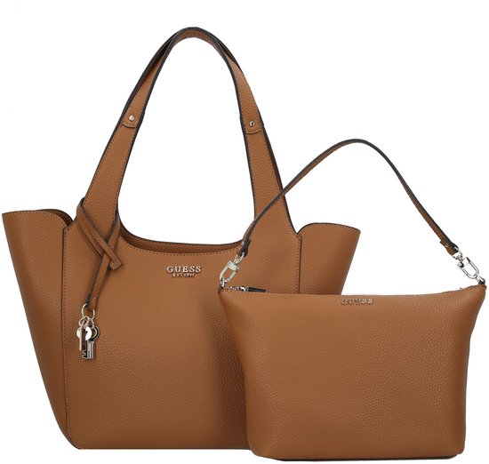 GUESS Sac à épaule Sac shopper Calista 2 in 1 Tote Caramel Brun