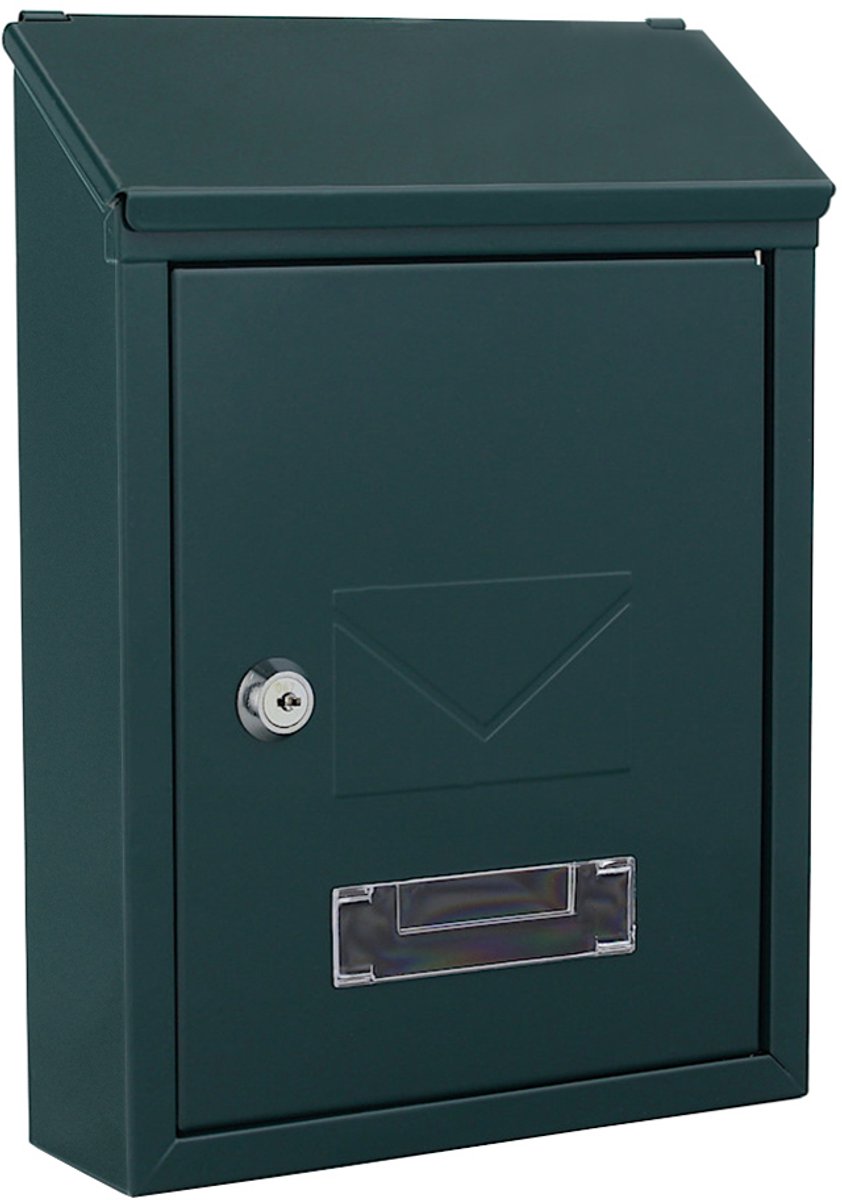 Rottner Brievenbus Udine|30x21,5x7cm| Groen|Inworp voorkant :17,5 x 2cm |Inworp achterkant:17x7,5cm|