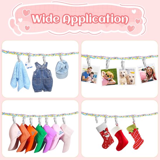 2 stuks - Pluche dierenhangmathoek - 2m pluche dierenopbergrek - Voor knuffels - Voor babykamerdecoratie - Hangend pluche dierenroosterrek - Voor muur of hoek - Bevat 40 clips — afbeelding 5
