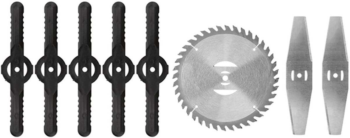 JeiibrZui Lawn Eater-messen - Vervangende messen voor Lawn Eater - Duurzaam materiaal, sterk en duurzaam, set van 8 stuks, zwart + zilver