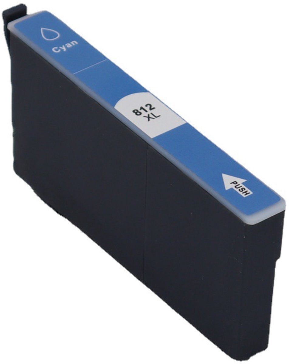 Geschikt voor de epson T812 812XL wf-7820 wf-7840 ec-c7000 printercartridge, blauw per stuk, 18ML