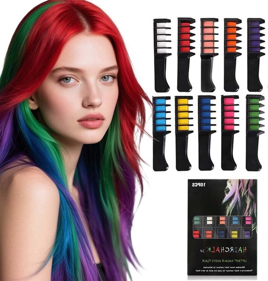 Thelau - Haarkrijt set van 10 kleuren voor meisjes van 4-10 jaar | Creatief cadeau | Kinderverjaardag 2025