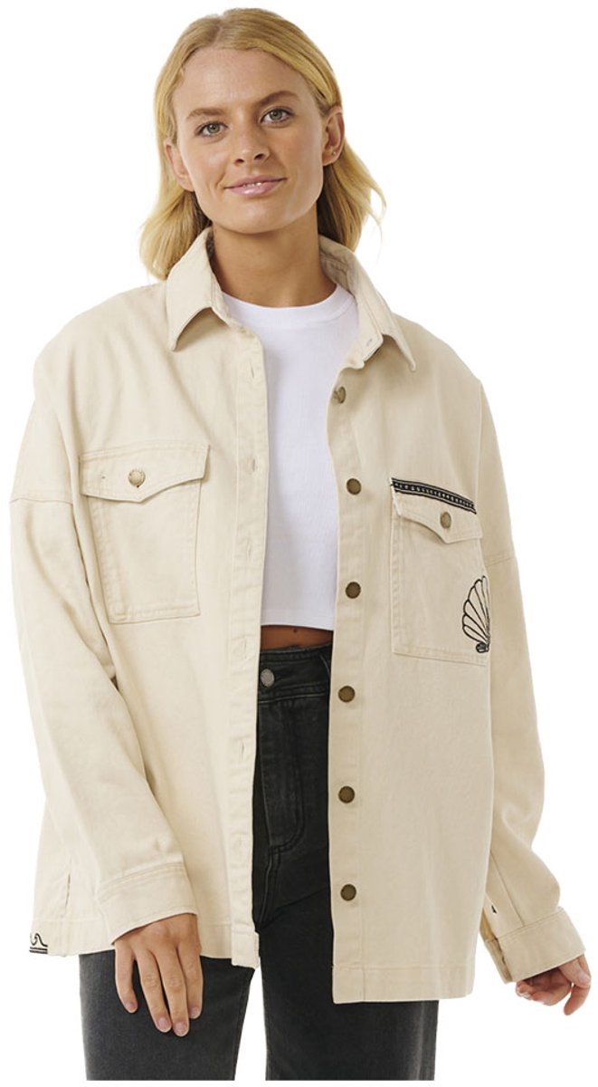 Rip Curl Soleil Embroidered Overshirt 2XS Vrouw Creme