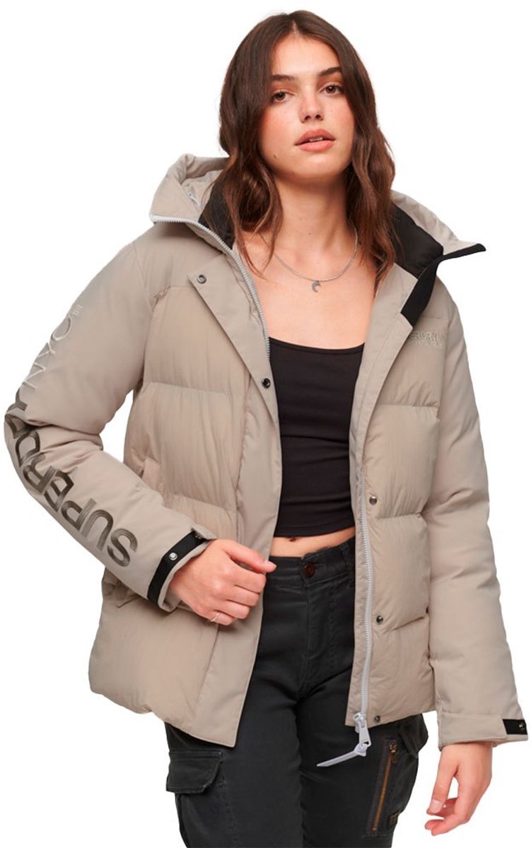 Superdry Gewatteerde City windparka met capuchon Dames Gewatteerde jassen Grijs