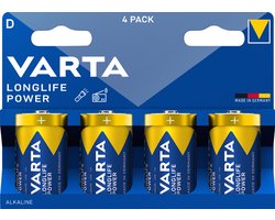 Varta Long Life Power D batterij 4 pack