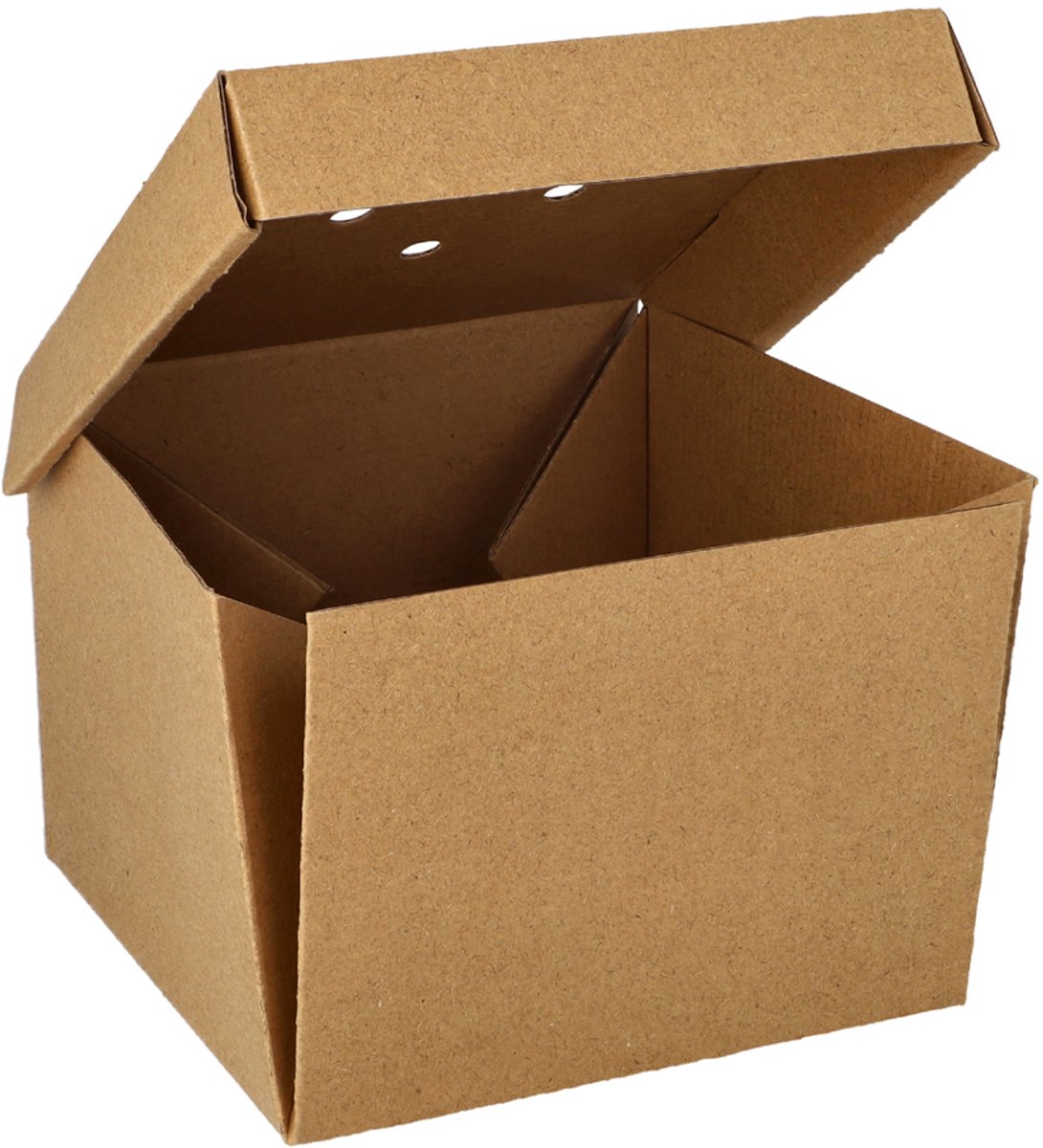 Image of 20 Hamburgerbox, karton van verse houtvezels pure 10 cm x 13 cm x 13 cm bruin vouwbaar, klein