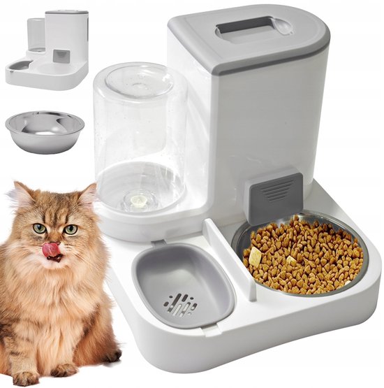 Automatische Feeder voor Kat Huisdier Kat Kom Waterdispenser Kattenvoerbak Met Drinken Verhoogde Standaard Dubbele Schotel Kom voor Kat kopen vanaf een prijs van 94