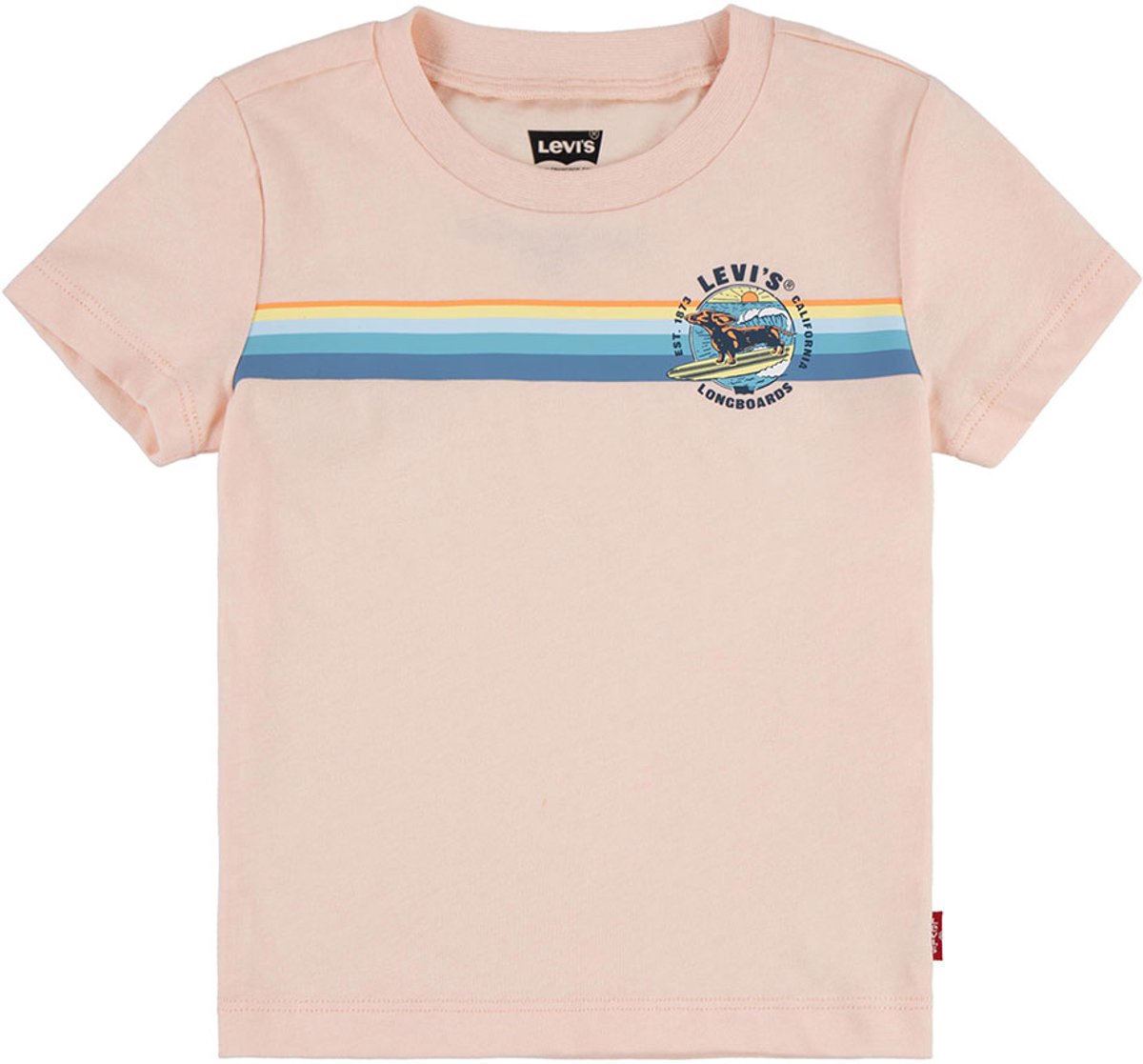 Levi´s ® Kids Retro Stripe Surf T-shirt Met Korte Mouwen 18 Months Jongens Pale Peach