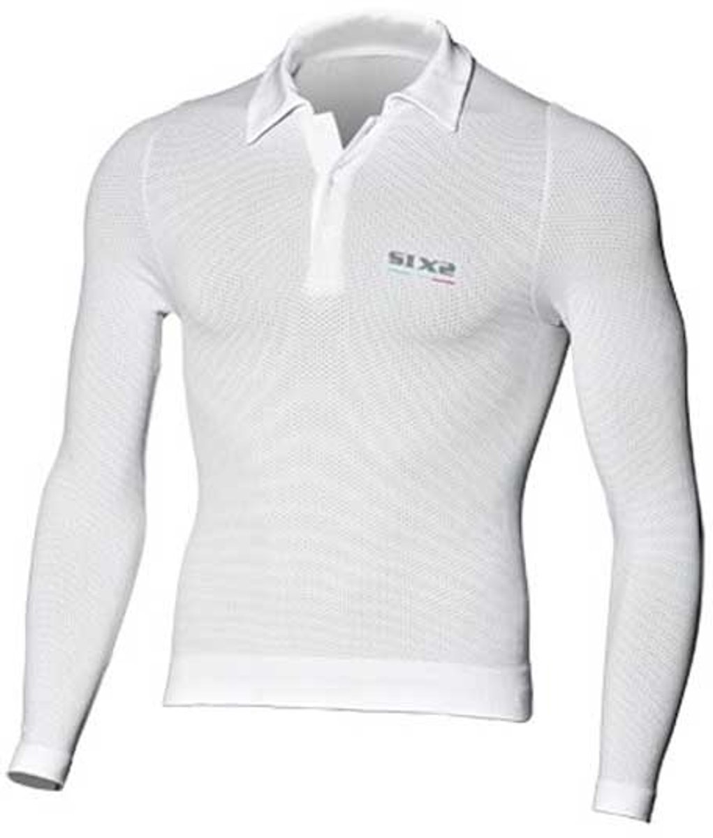 Sixs Lange Mouw Poloshirt Wit S Man