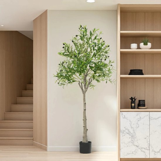 Kunstplant 180cm | Olijfboom | Grote kunstplant voor binnen | Kunst Olijfboom 180cm | Kunstboom 180cm