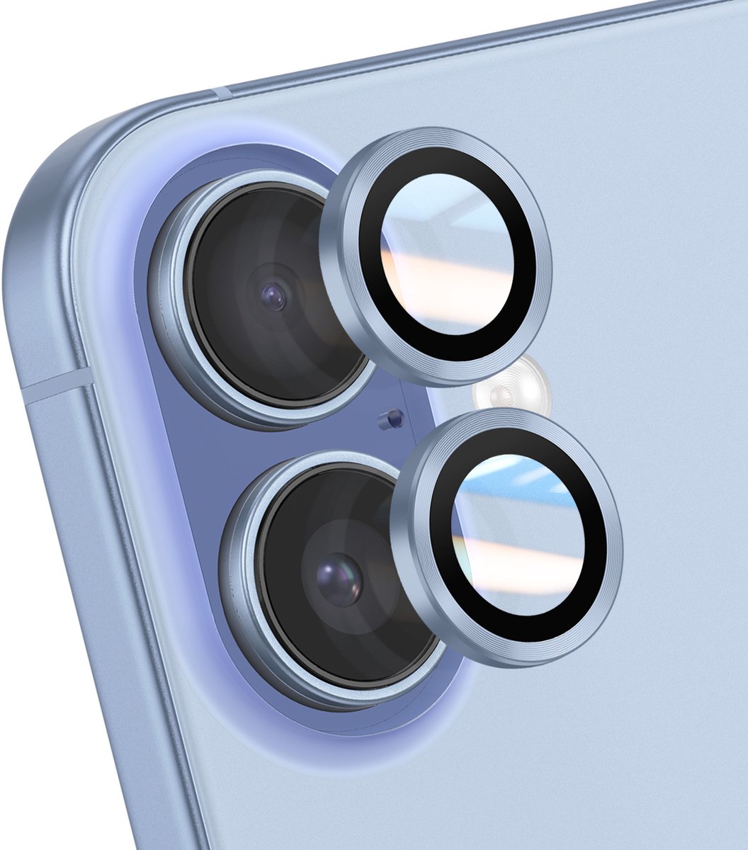 Avizar Camerabescherming Geschikt voor Apple iPhone 17 met Versterkte Rand, lichtblauw