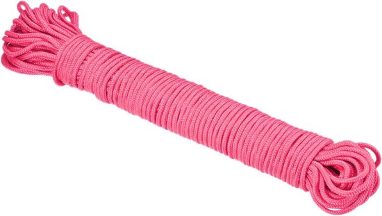 Seilwerk STANKE Polypropyleen Touw 6mm 200m Wit - Groen met Gele Accenten – Waslijn voor Tuin, Camping & Balkon – Stevig PP Touw voor Transport, Bouw en Zeilaccessoires