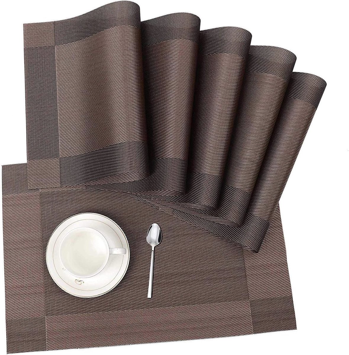 Cuhostki 4pcs Heat-Resistant Decorative PVC Table Mats - Durable - Easy to Clean