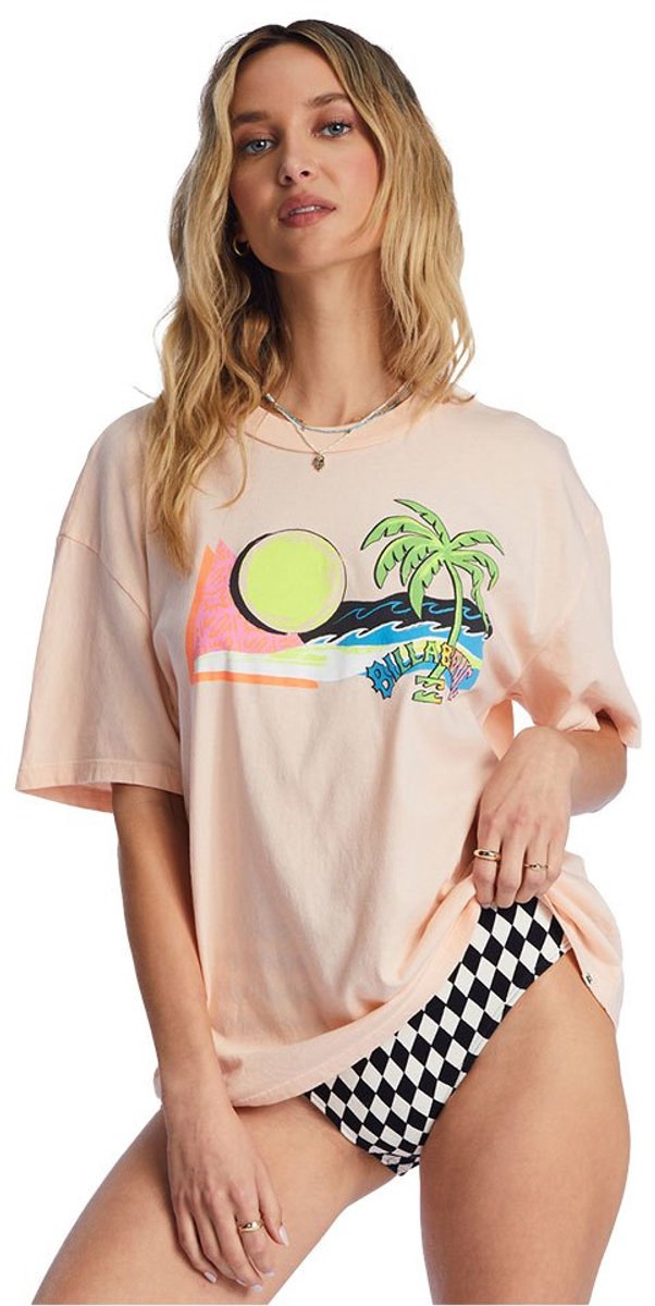 Billabong Pipe New Boy Tee T-shirt Met Korte Mouwen Veelkleurig M Vrouw Washed Peach