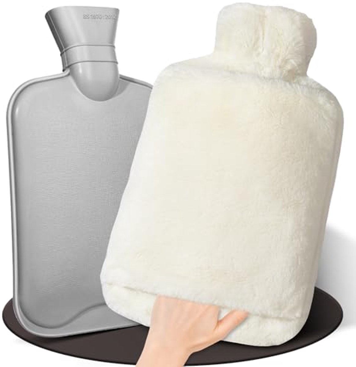 Warmwaterkruik 2 liter met overtrek - Lekvrij en Groot voor Bed