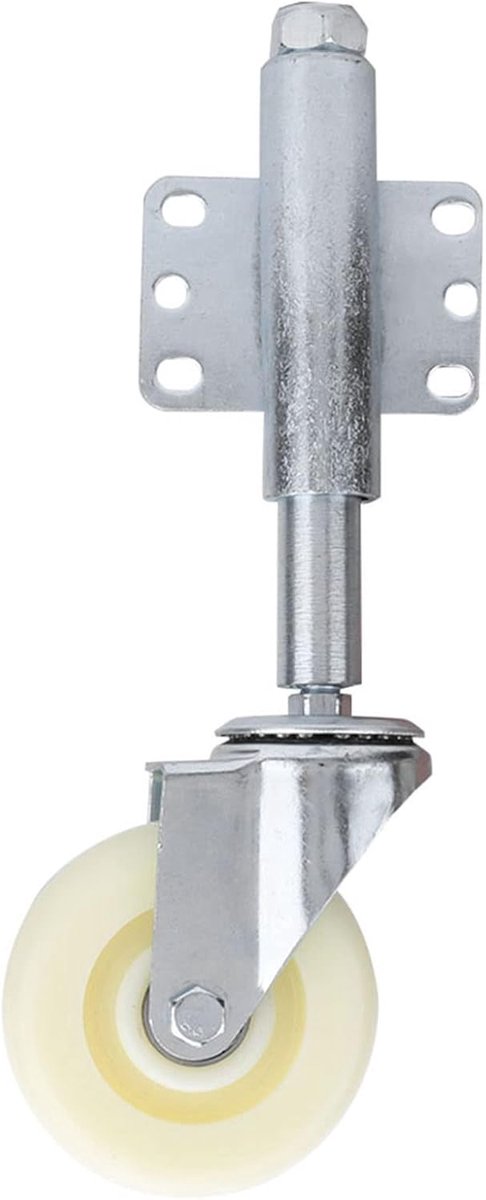 Spring Loaded Gate Wheel - Nylon and Metal Construction - Heavy Duty Swivel Castor - 110 Lbs Load Capacity - Voor Houten Poorten of Tubulaire Boerderijpoorten