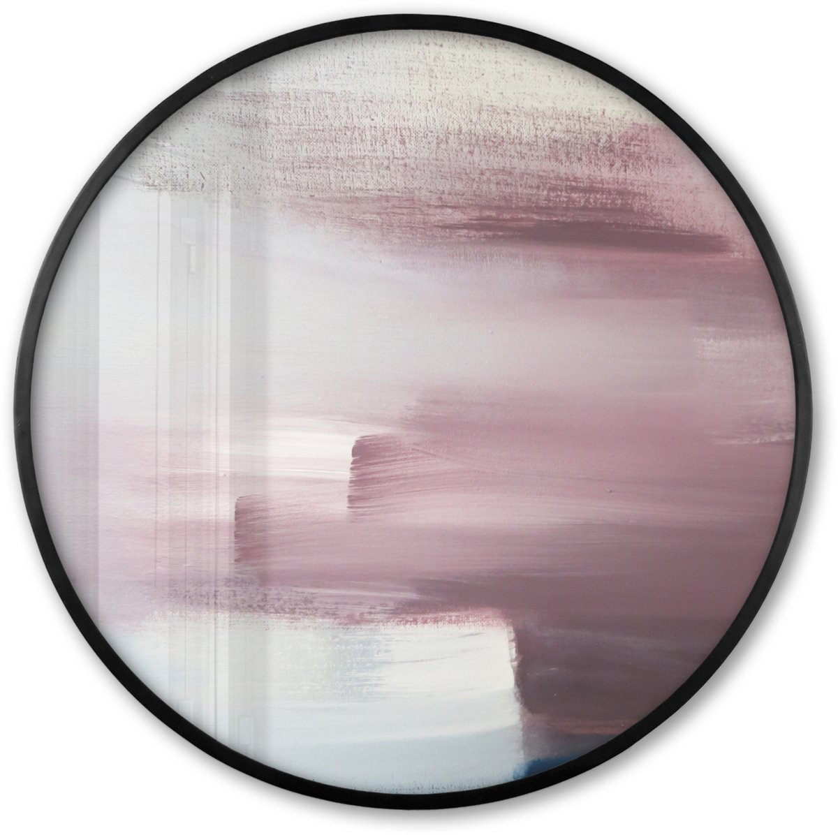 FrameYourWall Poster in lijst Rond - Fotolijst 80x80 cm - Posters - Schilderij - Olieverf - Abstract - Ronde posterlijst zwart - Decoratie - Wanddecoratie woonkamer - Muurdecoratie slaapkamer Multicolor