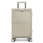 ONYX Hybrid Pro Handbagage Koffer met Voorvak 38 Liter - Gerecycled Polycarbonaat en Ritsloos Design - Reiskoffer met TSA slot en Spinner wielen - Lichtgewicht Trolley met Laptopvak - Ivory White