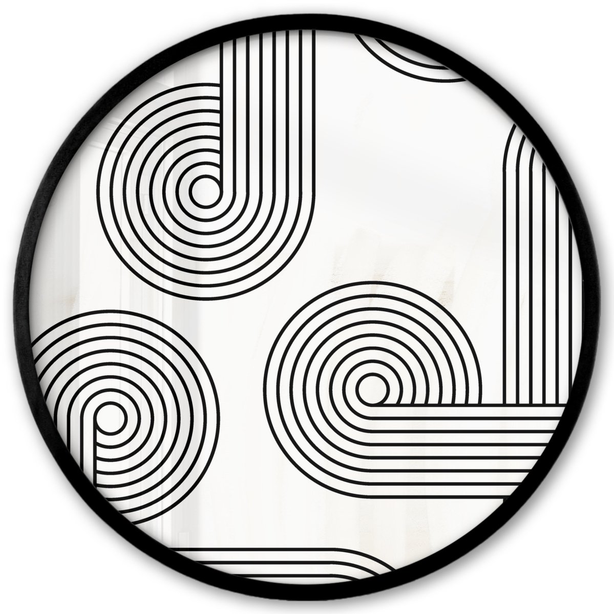 FrameYourWall Poster in lijst Rond - Fotolijst 40x40 cm - Posters - Kunst - Abstract - Cirkel - Ronde posterlijst zwart - Decoratie - Wanddecoratie woonkamer - Muurdecoratie slaapkamer Multicolor