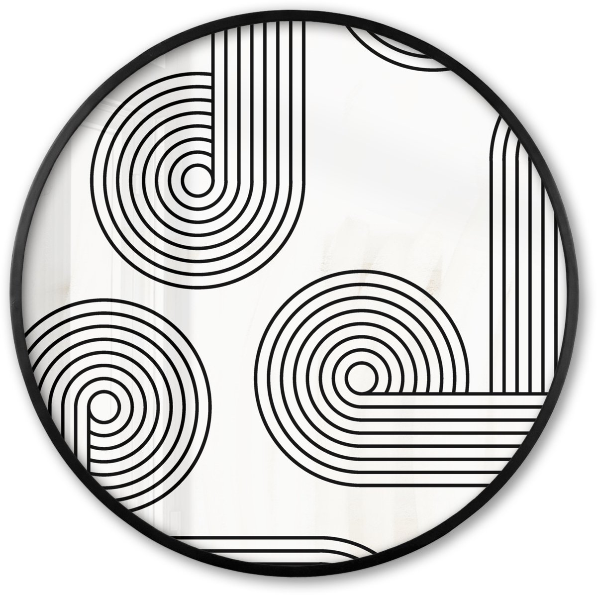 FrameYourWall Poster in lijst Rond - Fotolijst 80x80 cm - Posters - Kunst - Abstract - Cirkel - Ronde posterlijst zwart - Decoratie - Wanddecoratie woonkamer - Muurdecoratie slaapkamer Multicolor