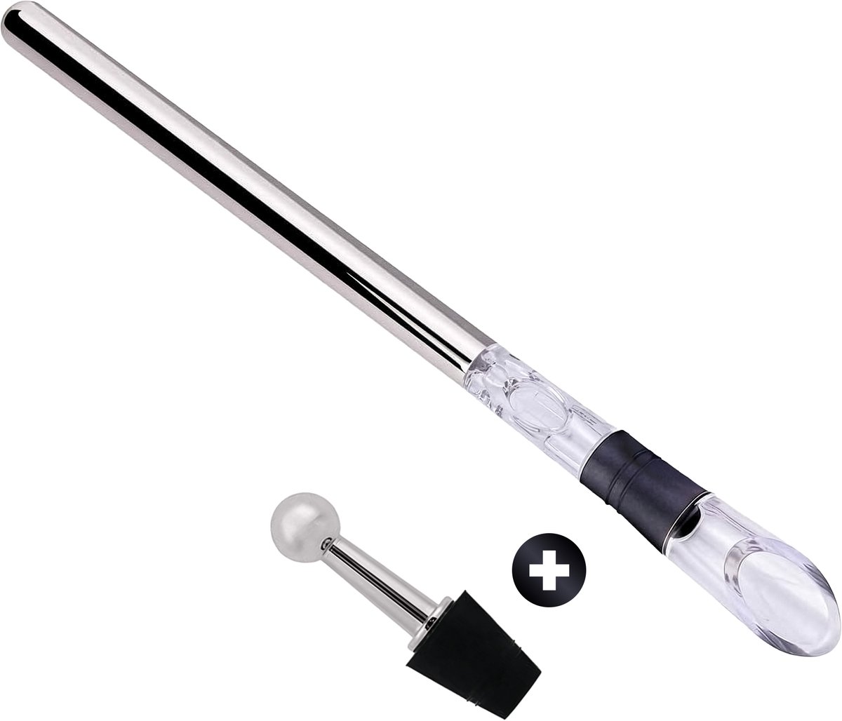 DIVERZA Wijnkoeler Stick – Wijn Koeler Staaf – Wijn Fles Koeler – Wijnschenker – Wijnstopper – Wijn Koelstaaf – Kerstcadeau