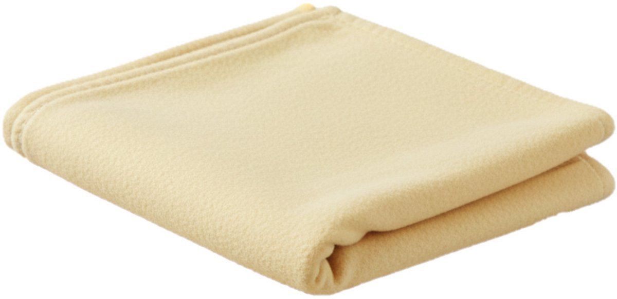 Excellent Houseware Dekentje - plaid - fleece - polyester - geel - 170 x 130 cm Lichtgeel