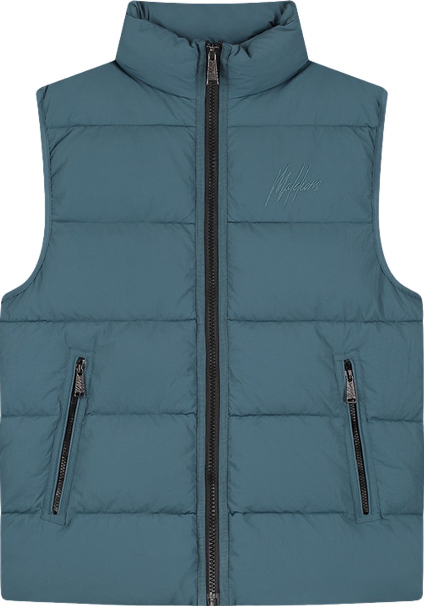 Malelions Matt Crinkle Padded Vest Blauw