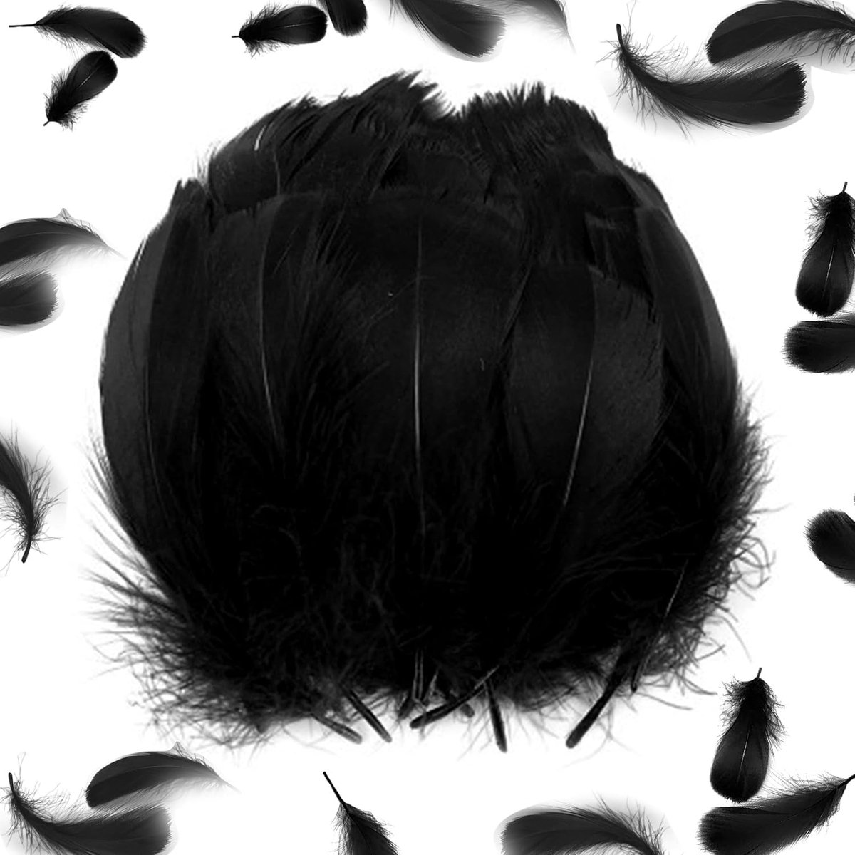 100pcs Zwarte Natuurlijke Ganzenveren - Craft Feathers voor Kerst - Feest - Bruiloft - Oorbellen Decoratie - Droomvangers - Handwerken - Hoeden
