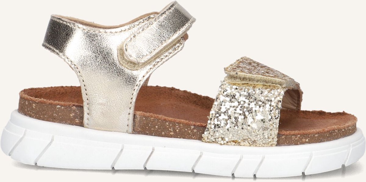 Ton & Ton Meisjes Platte sandalen Ulla – Leer Platte zool Goud