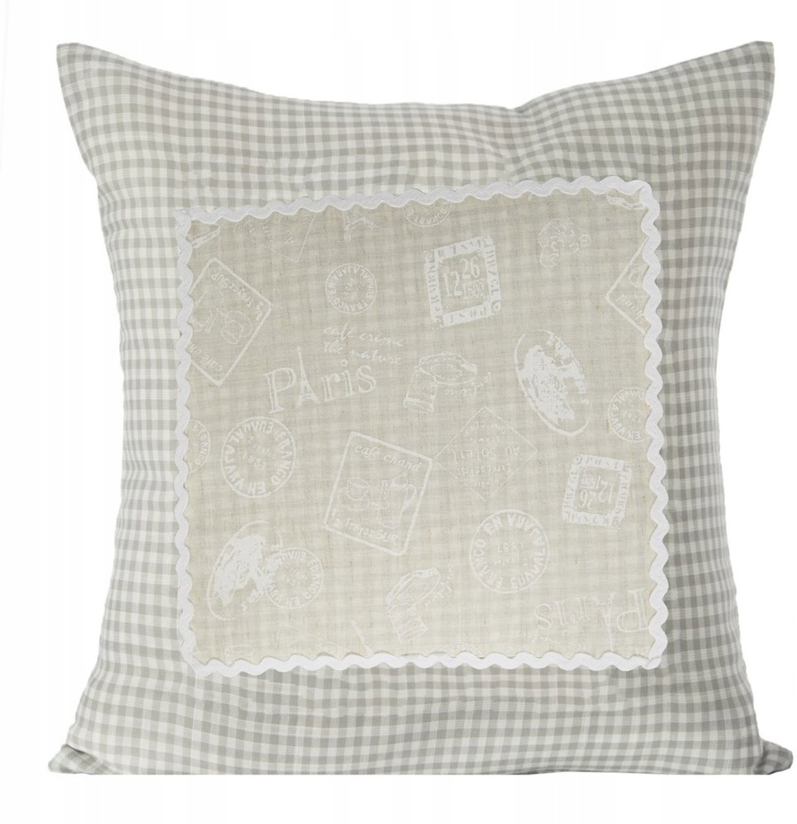 Decoratieve kussensloop 40x40cm - Beige en wit geruit