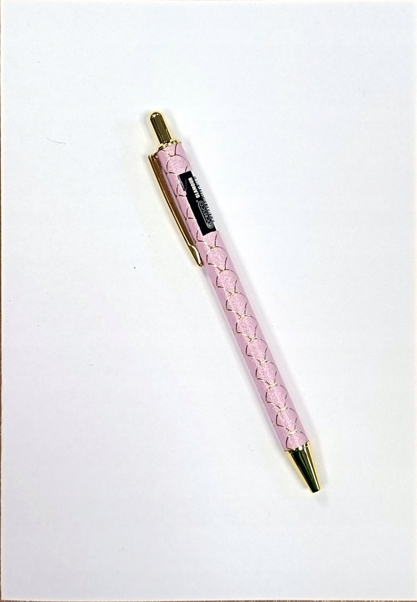 Cresco Glamour automatische pen - roze, blauwe inkt, metalen aluminium