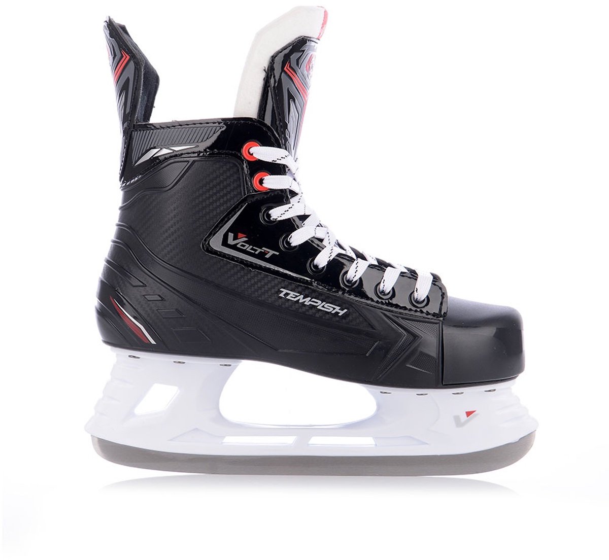 Tempish – Volt-T – IJshockeyschaatsen – Schaatsen Heren – Zwart – Versterkte Enkelcups & High-Grip RVS Hockeyijzer – Maat EU 44