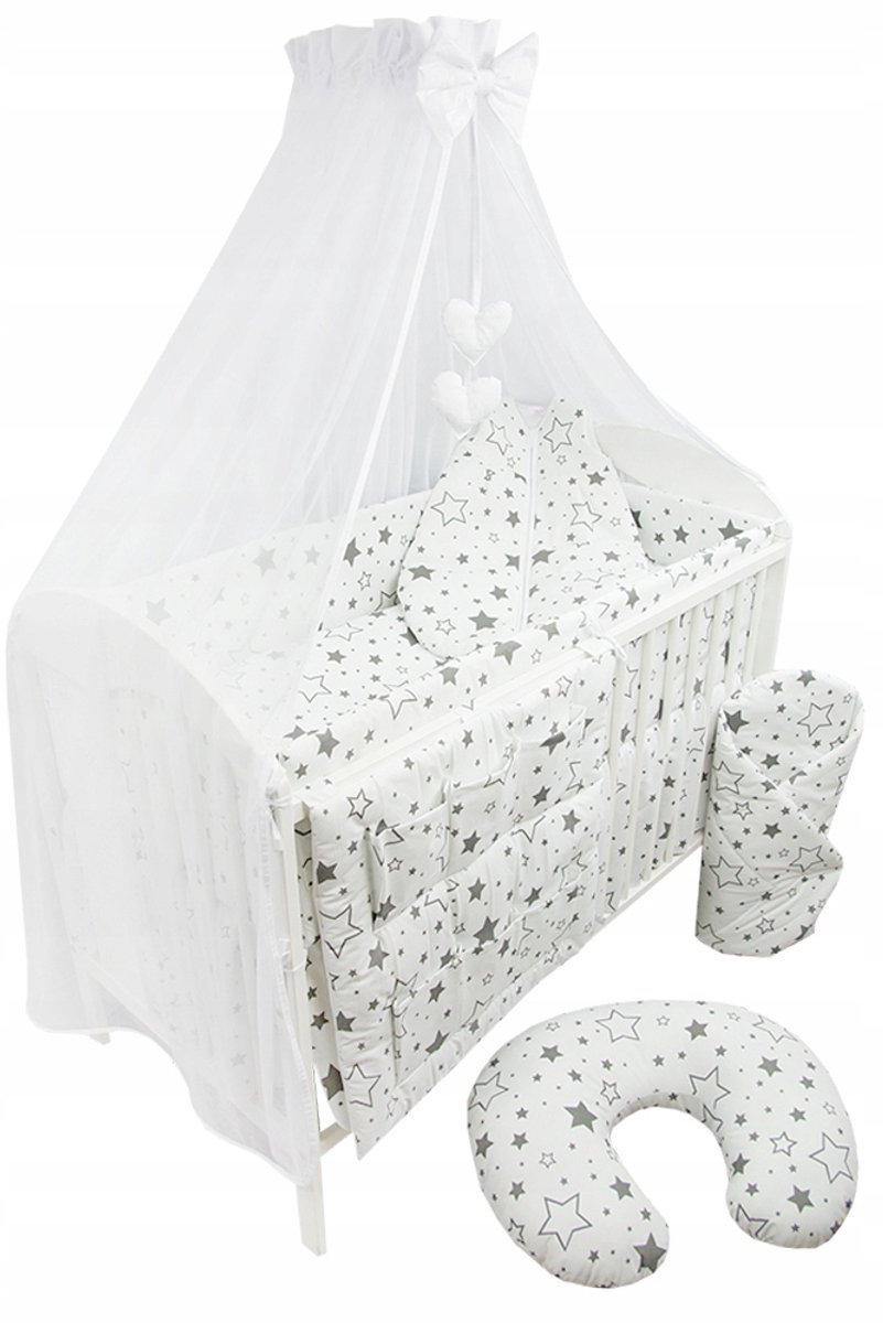 12-delig Babybeddengoed Set met Hemeltje & Aankleedkussen