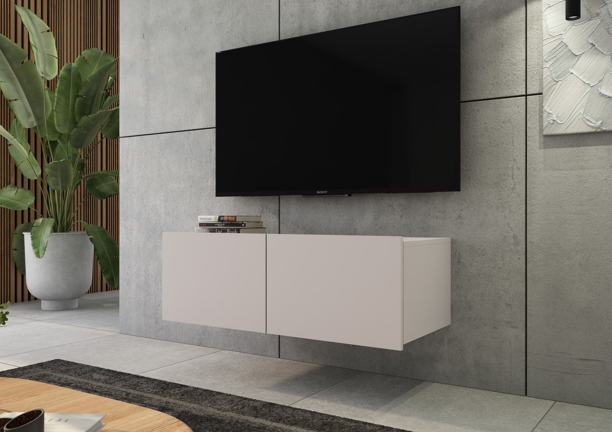 Promeubels - Tv meubel Cosenza - Beige - 100cm - Tv kast - Hangend of staand